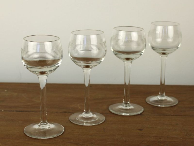 setje van 4 likeurglaasjes streep