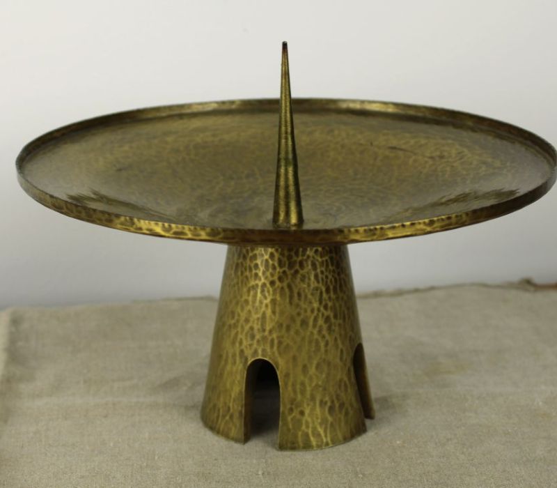 brutalistische kandelaar messing