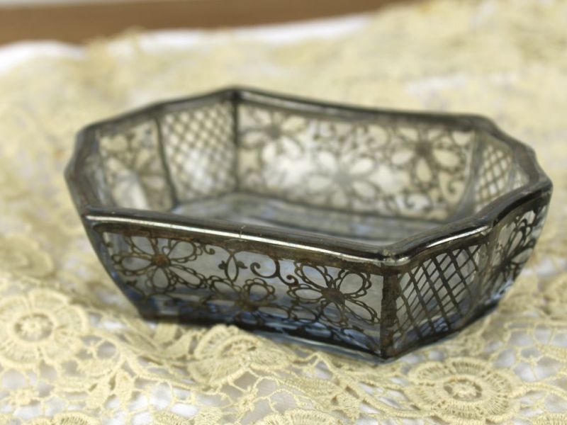 Venetiaans schaaltje glas met zilververf
