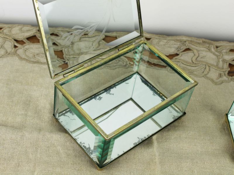 sieradendoos glas met messing