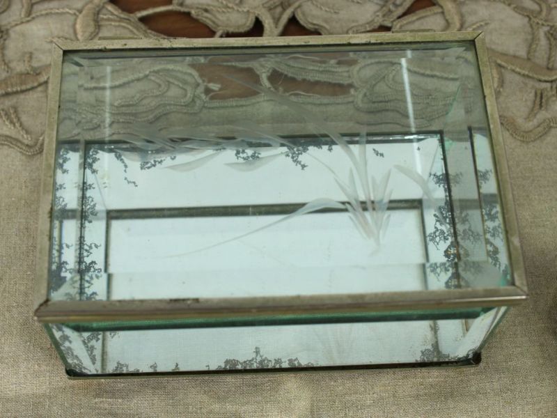 sieradendoos glas met messing