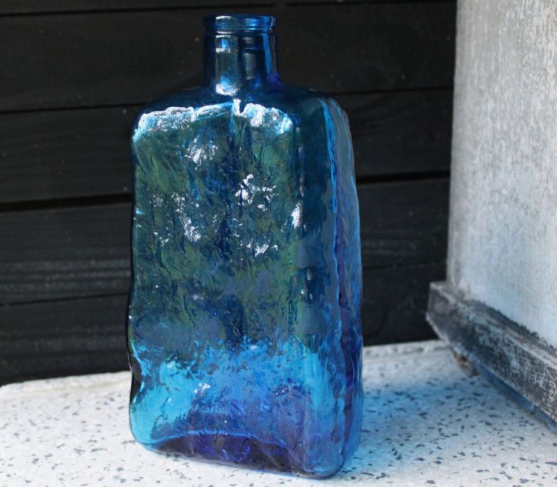 Empoli fles aquablauw glas