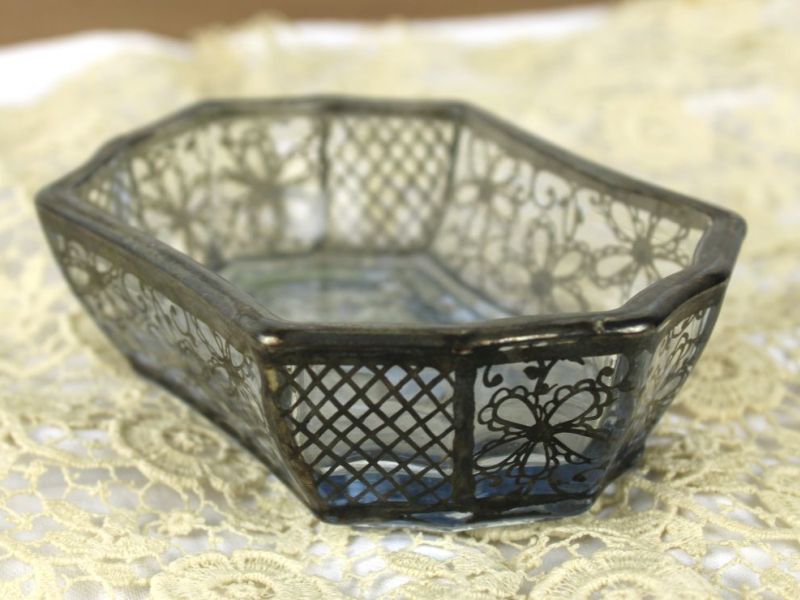 Venetiaans schaaltje glas met zilververf
