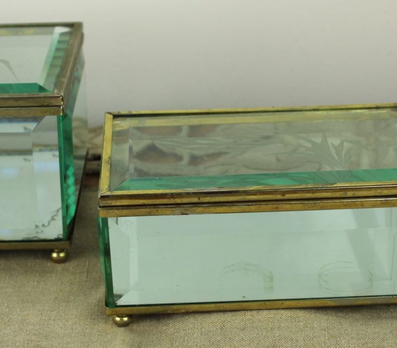 sieradendoos glas met messing