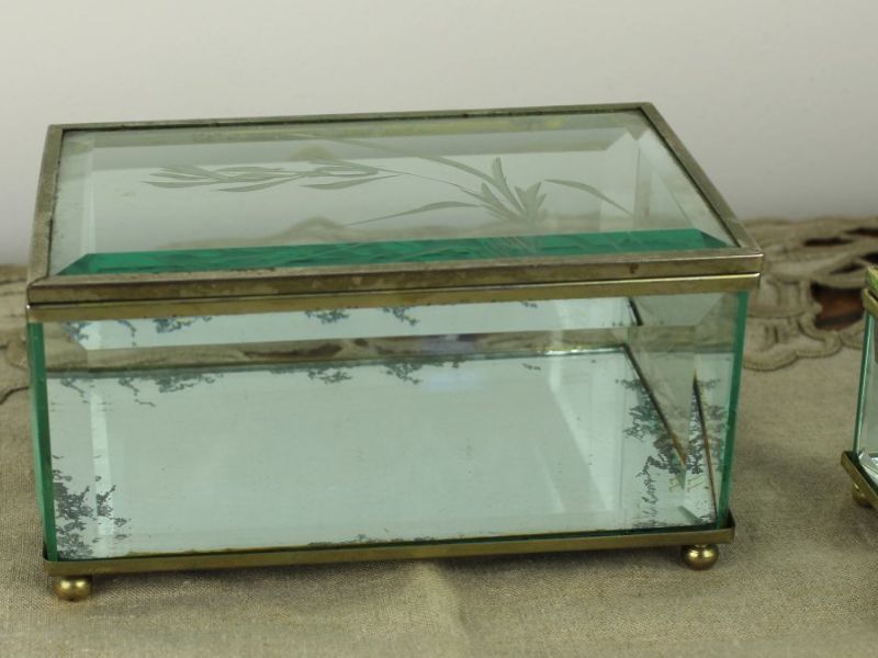 sieradendoos glas met messing