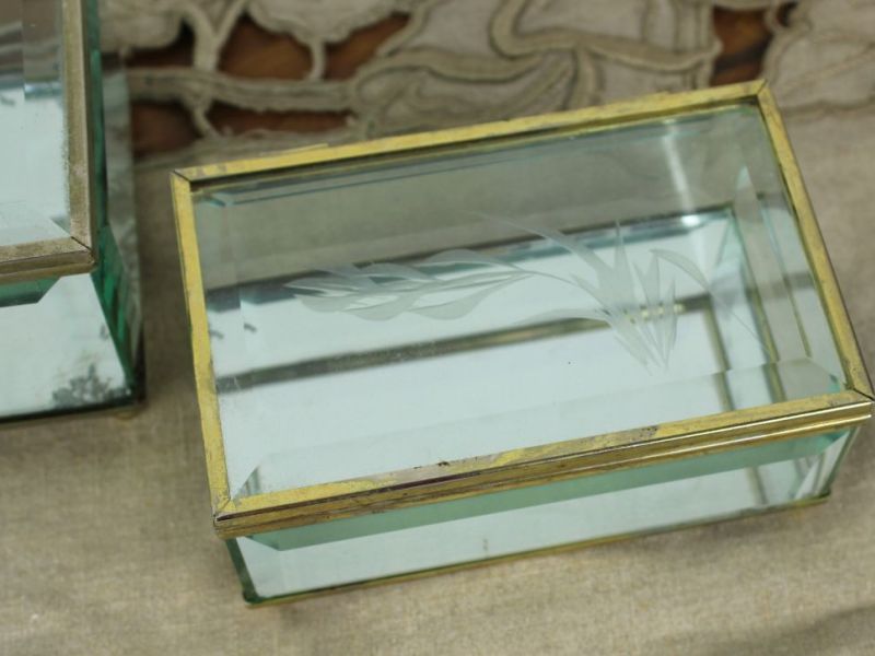 sieradendoos glas met messing