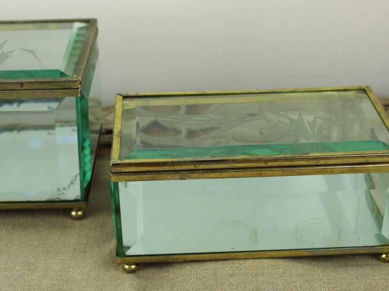 sieradendoos glas met messing