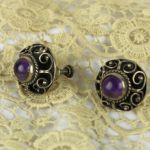 oorbellen mexico zilver amethist screwback