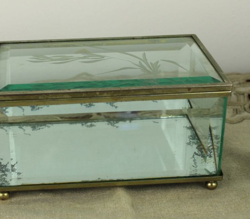 sieradendoos glas met messing