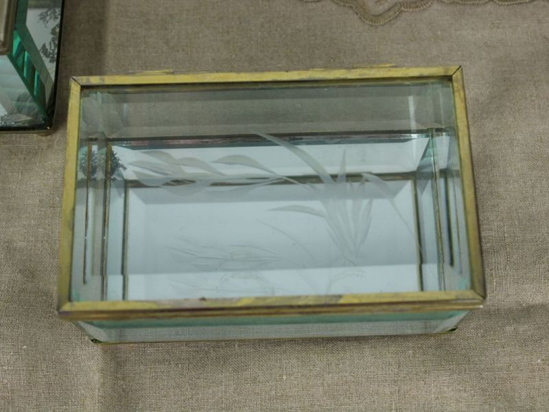 sieradendoos glas met messing