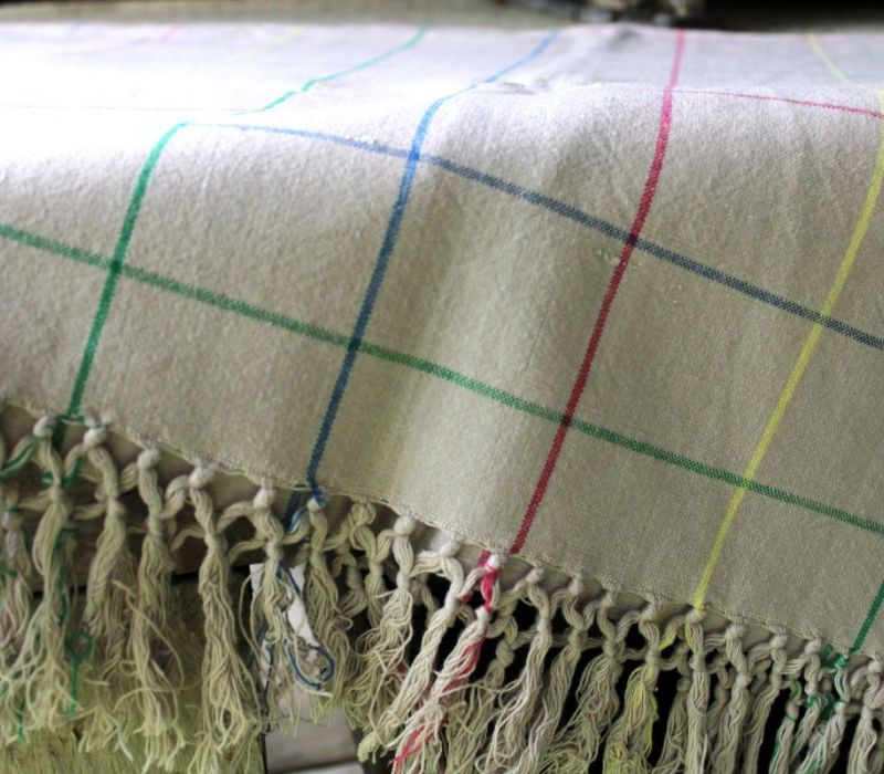 tafelkleedje ruit met franjes